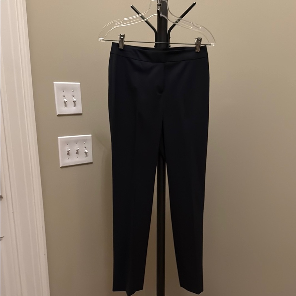 Lafayette 148 New York Navy Blue Barrow Wool Pants - Picture 1 of 4